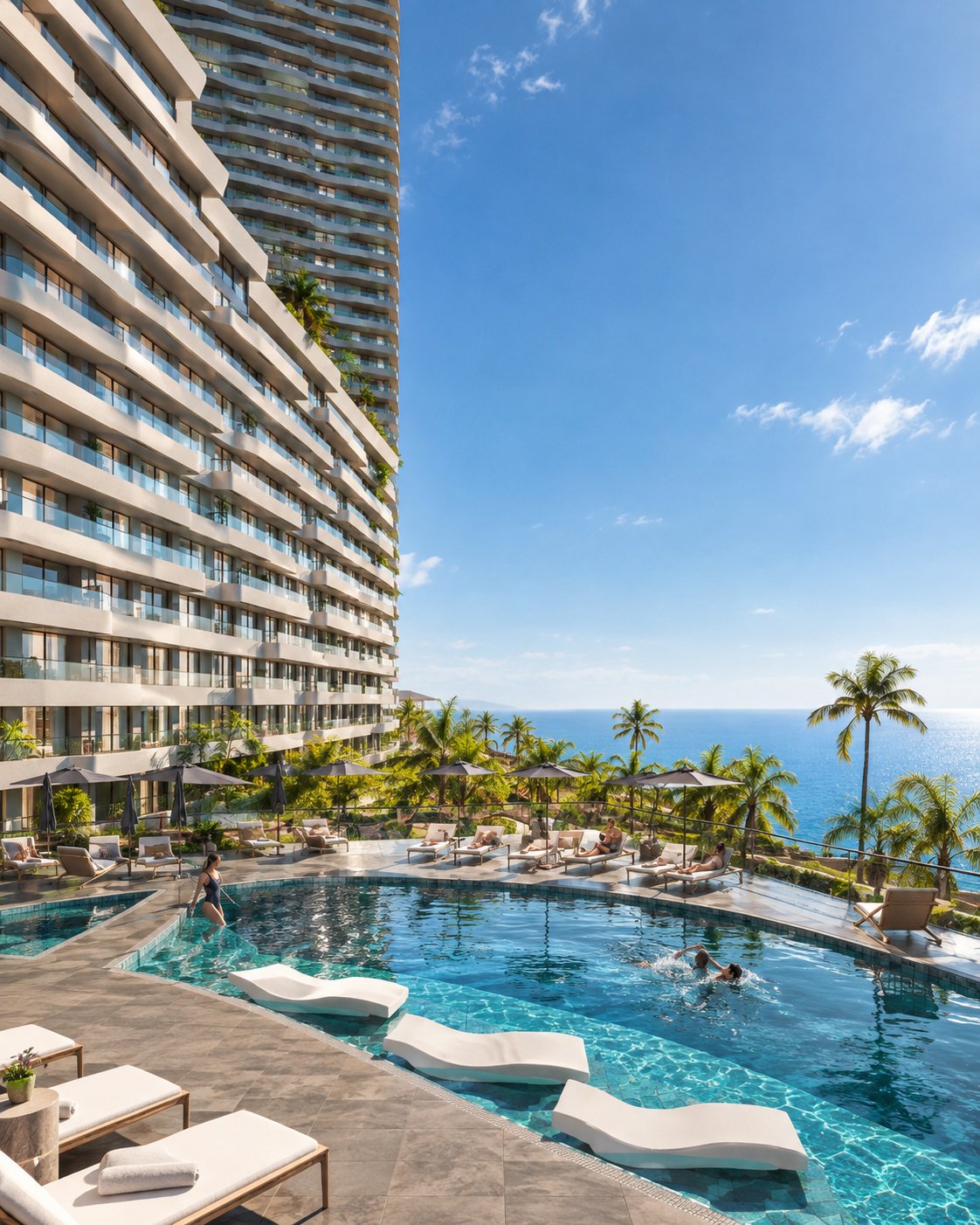 View of Coralia Santo Domingo oceanfront condo-hotel in Santo Domingo Este